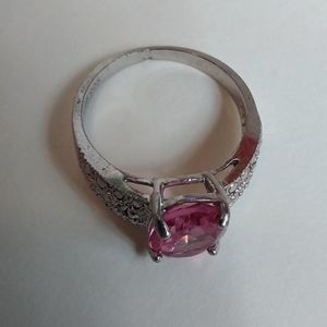 Pink Ruby sterling ring size 4